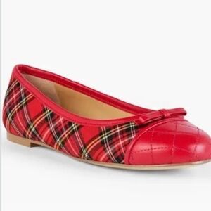 Talbots red plaid ballet slipper